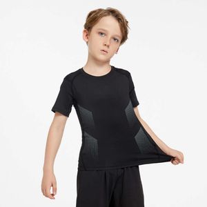 Schneller Versand Frühling/Sommer Schnell trocknendes elastisches Kinder-T-Shirt, eng anliegender Fiess-Trainingsanzug für Herren, Basketball-Laufhose, Sport-Fußballanzug