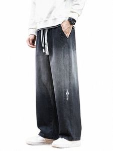 2024 Kış Yeni Erkekler Kot Pantolon veet Sıcak Denim Pantolon Geniş Tül Termal Polar Bol Jean Pantolon Artı Boyutu 8XL U095#