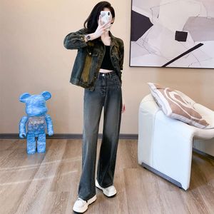 In early spring 2024 the new high waisted narrow version slimming down the floor straight leg pants are versatile American wide leg jeans for women