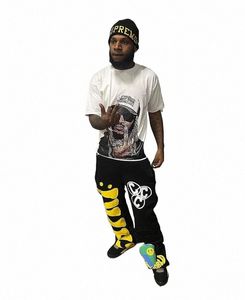 Baggy Hosen Y2k Harajuku Punk Muster Patchwork Herren Hosen Hip Hop Joggers Vielseitige Gerade Hosen Casual Sport Streetwear m1do #