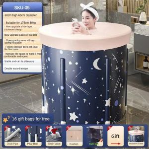 Vasche da bagno Gonfiabile Pieghevole Grande Bagno PVC Vasca da bagno portatile Secchio piegato Vasca per adulti Baby Bambini Bagno Ispessimento Vasche SPA invernali