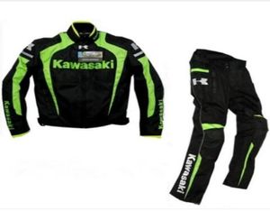 2018 Nya senaste Kawasaki Motorcykel racing kostym Populära varumärken Vindtäta kläder Varma kläder Blad Ridning Suit9616445