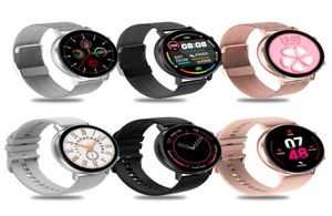 DT96 Kadınlar İçin Akıllı İzleme Gül Altın Touch Yuvarlak Dial Smartwatch Lady Girl Hediye Sağlık Fitness Tracker Kalp Hızı Kan Basıncı M3248534