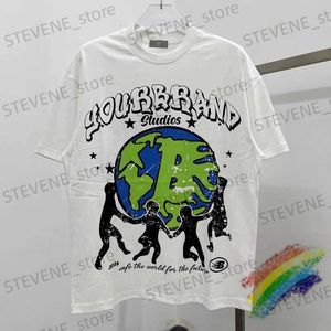 Herren T-Shirts Protecting The Earth Print T-Shirt Beste Qualität T T-Shirt O-Ausschnitt Tops T240325