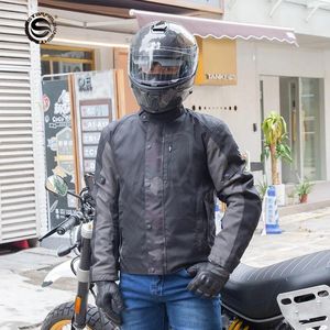 Vestuário de motocicleta SFK Homens Equitação Camuflagem Jaqueta Impermeável Motocross Roupas de Proteção Destacável Forro de Algodão Armadura Corporal