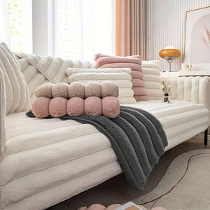 1PC Faux Rabbit Plush Cover, Winter Thickened, Anti Cat Scratch, Sofa Slipcover, Couch Cover Four Seasons Universal Furniture Protector for Bedroom Office