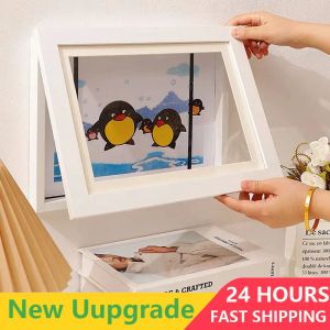 Ram Kids Art Frames Magnetic Front Open Changeable Kids Frametory för affischfoto Teckningsmålningar Bilder Display Home Decor 1 st