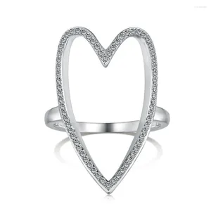 Pierścienie klastra s925 srebrne kobiety puste pierścionek z diamentem Kobieta błyszcząca 5A cyrkon Zaawansowany projekt luksusowy biżuteria