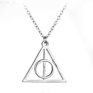 Pendant Necklaces Vintage Deathly Hallows Triangle Pendant Character Movie Fashion Jewelry NecklaceC24326