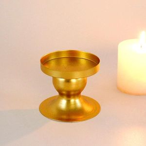 Candle Holders Creative Decoration Supplies Geometric Circular Candlestick Ornament Holder Retro Golden Wrought Iron Mini