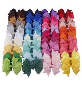 2040PCSPACK 3quot Solid Grosgrain Ribbon Bows Clip for Girls Handmade Pinwheel Hairgrips Hair Accessories Whole7658730