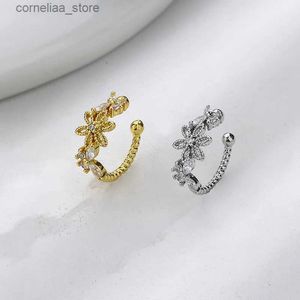 Ear Cuff Ear Cuff Elviragirl 1 butterfly zirconia earring cuff suitable for womens charming clip on earrings unperforated earring jewelry gift Y240326