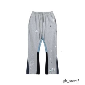 Gallerydept Sweatpants 22ss Outono Inverno Europa Splash Ink Patchwork Calças Calças Bell-bottoms Casual Cordão Sweatpants Homens Mulheres Jogger Lanvin 825