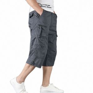 summer New Fi Men's Overalls Men's Loose Casual Straight Leg Pants Cropped Pants H7Dn#