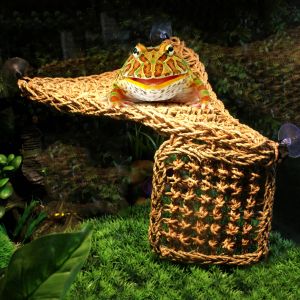 Decoração terrário para répteis, para lagarto, espreguiçadeira, pequenos caranguejos eremitas, geckos, tapetes de cama para animais de estimação, rede para répteis