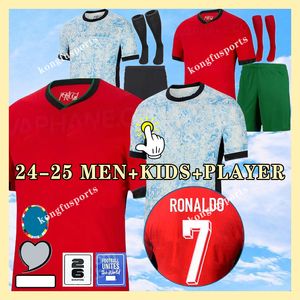 23 24 25 Portuguesa Portugalia Koszulki piłkarskie Fernandes Ronaldo Cristiano Portugieser 2024 Euro Cup Home koszulki piłkarskie Zestaw dla dzieci B.Fernandes Joao Felix Al Nassr