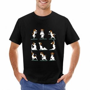 Jack Russell Terrier Yoga Camiseta anime camiseta para homens v1qJ #