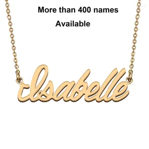 Chains Cursive Initial Letters Name Necklace For Isabelle Birthday Party Christmas Year Graduation Wedding Valentine Day Gift