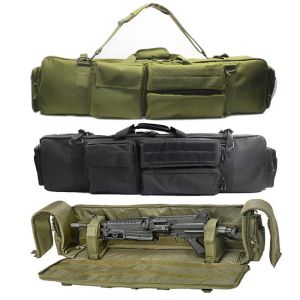 Bolsas Militar Backpack Backpack Double Rifle Bag Case para Saw M249 M4A1 M16 AR15 Airsoft Carabine Caso de bolsa de transporte com alça de ombro