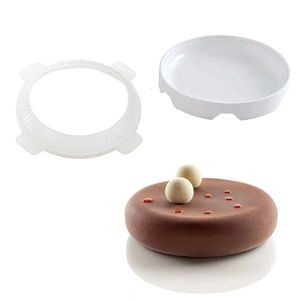 1set Round Eclipse Silicone Cake Mold For Mousses Glass Chiffon Baking Pan Decorating Accessories Bakeware Tools 240318