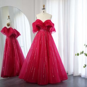 Dresses Sharon Said Dubai Fuchsia Evening For Women Wedding 2024 Off Shoulder Ball Arabic Celebrity Party Gown Ss390