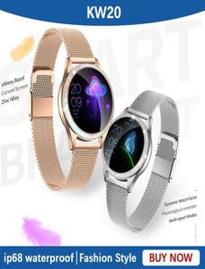 KW20 smartwatch IP68 Vattentät smart klocka för kvinnor armband hjärtfrekvens för iOS Android mode kvinnlig fitnessband vs KW104070731