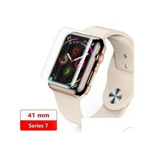 Cell Phone Screen Protectors Uv Tempered Glass Sn Protector For Apple Watch Series 7 6 5 4 3 2 1 38Mm 41Mm 45Mm 42Mm 40Mm 44Mm Fl Gl Dh3Tv