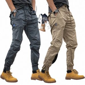 Ayak bileği bantlı pantolon erkekler yaz ince artı boyutu ince uyum düz pantolonlar Japonya tarzı gündelik kargo pantolon erkek hip hop joggers n5nl#