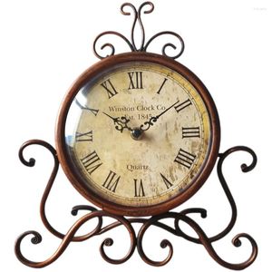 Table Clocks European Style Clock Bedside Dorm For Living Room Mantelpiece Vintage Bedroom Ornament