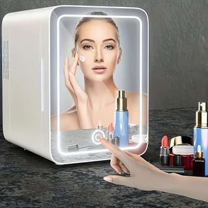 (US) A Small Mini Cosmetic Refrigerator, Be Used for 110V-130V AC Home Use 12V DC Car Use, with Both Cooling and Heating Modes, Can Store Skincare Products,