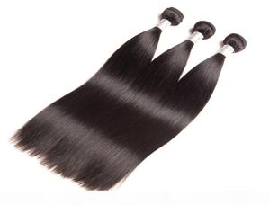 Cabelo virgem indiano um pacote reto uma amostra cor natural cabelo humano tece tramas de cabelo reto 95100g piece1388111