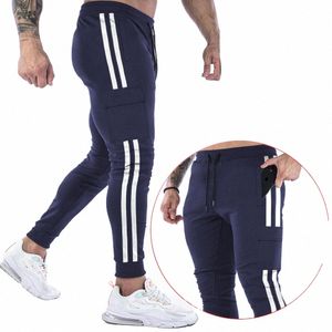2021 New Muscle Fitn Running Training Sports Cott Trousers Men's Breathable Slim Beam Mouth Casual Health Pants 70OY#