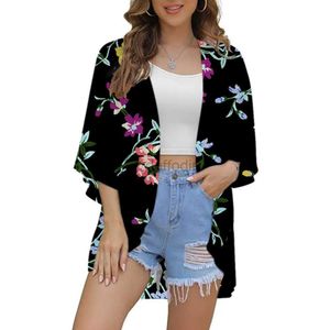 Women's Swimwear Womens retro floral chiffon shirt fresh and simple sun protection shirt loose shawl kimono cardigan bohemian top sexy jacket kimono top 24326