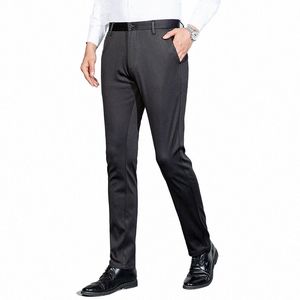 Fis Slim Fit Formalne spodnie męskie jesienne zima wysokiej jakości marka Busin Casual Black Blue Grey Elasty