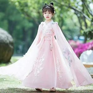 31012t Hanfu Childrens Ru klänning Spring och Autumn Ancient Chinese Style Tang Christmas Dre 240325