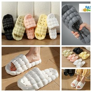 Slipper Home Shoes GAI Slides Bedroom Shower Room Warms Plush Living Room Soft Wears Cotton Slipper Ventilates Womans Men pink white