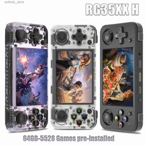 Portable Game Players ANBERNIC RG35XX H Retro handheld game console 3.5-inch I screen with built-in 3300mAH battery 64G TF card pre installed 5528 games Q240326