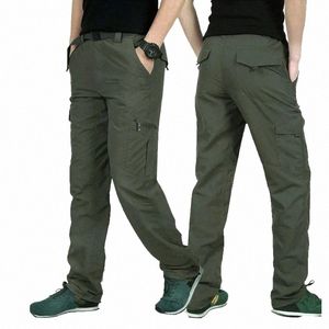 Pantaloni cargo stile militare da uomo Pantaloni estivi da uomo impermeabili e traspiranti Pantaloni da jogging Tasche militari Pantaloni casual Plus Size 4XL U8Hq #