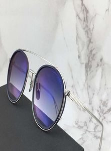 Sistema delle dita degli occhiali Due occhiali da sole pilota per donne uomini Silverblue ombreggiate Gafas de sol da uomo occhiali da sole Nuovo1115458