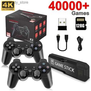 Jogadores de jogos portáteis GD10 vídeo 128G com console de jogador portátil retrô integrado 40000 controlador sem fio TV game stick 4K de alta definição GBA Q240326