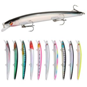 10st/mycket ultralång gjutning flytande minnow fiske lockar hårt bete 130mm 15g flunder hav bas saltvatten hav pesca tackling 240312