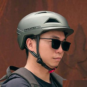 Cycling Helmets Promend Led Light Bike Helmet City For Man Women Adt Bicycle Chargeable Downhill Mtb Road Scooter Drop Delivery Dhxi3