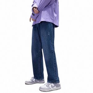 2022 Fall New Men's Loose Casual Jeans Fi Versatile Streetwear Teen Brand Straight Wide Leg Pants 4XL5XL y2k clothes men Z7P0#