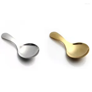 Kaffescoops 12 st rostfritt stål Korthandtagsskedar Mini Saltskillnader Spoon Dessert Tea