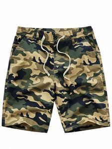 camoue arbetskläder shorts för mäns löst montering rak röret cott casual sport pentagram koreanska trendiga ungdomshorts e76j#