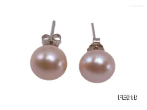 Stud Earrings Unique Pearls Jewellery 9mm Pink Flat Cultured Freshwater Pearl