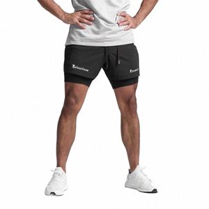 2 em 1 Shorts de corrida Homens 2023 Shorts de ginástica Sport Man 2 em 1 Double-deck Quick Dry Fitn Pants Jogging Pants Sports Sweatpants M1iU #