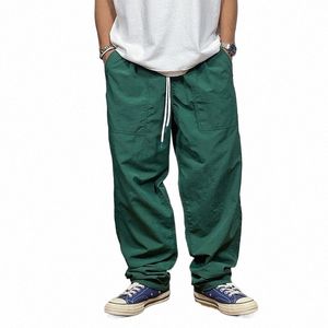 summer Japanese Streetwear Loose Trendy Straight Cargo Pants Men Clothing Outdoor Thin Casual Trousers Harajuku Joggers Male E9qd#