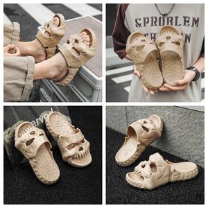 GAI perforated shoes with cotton feel thick soled sandals summer beach men's breathability cool fashionable skeleton men's Skull Head design New Personalized 2024