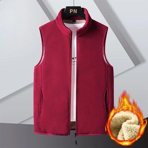 Gilet da uomo 2024 Uomo Autunno Inverno Spessore Agnello Cashmere Gilet Maschile Tinta unita Senza maniche Cappotti Gilet caldo D707